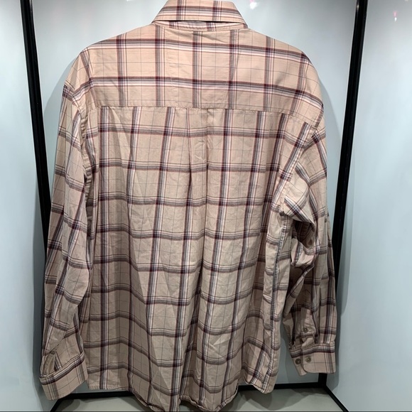 Wrangler George Strait Button Down Shirt Size Large Tan Plaid Men - Picture 3 of 8